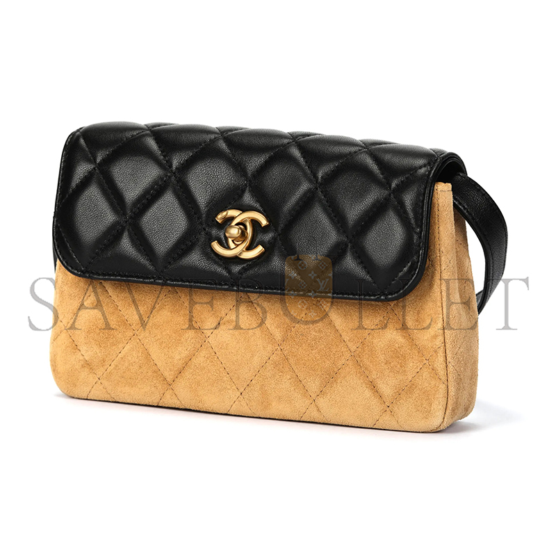 Ch*el master black suede flap crossbody bag ap4677 (19.5*11.5*5cm)